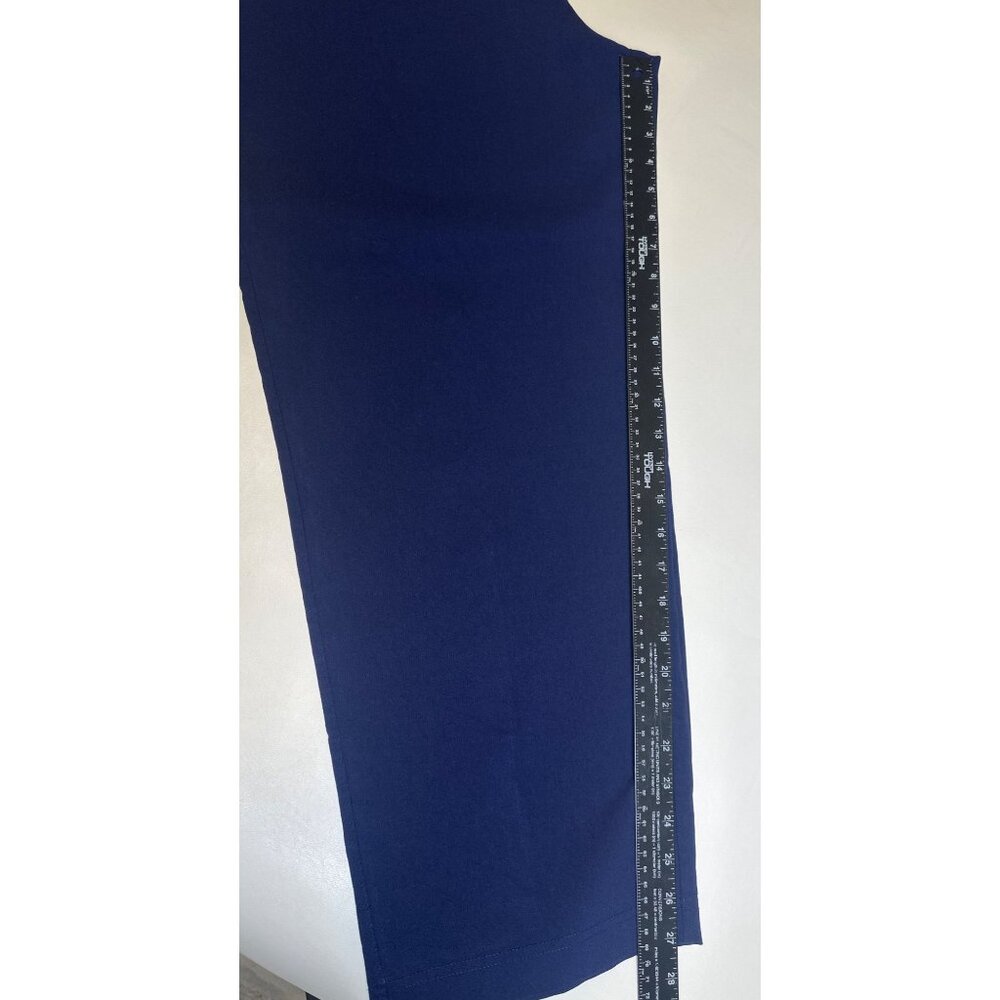Susan Graver Pants Navy Blue Liquid Knit Pull On Stretch Straight Leg, XL - Picture 8 of 10